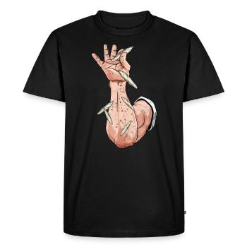 Salt Bae 420 cadeau marijuana de cannabis - T-shirt Premium bio Homme - noir - Devant - Nico (187cm)