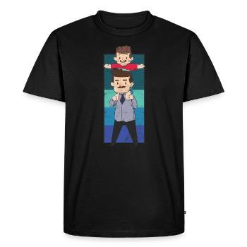 Père Fils Fête Des Pères Dire T-shirt - T-shirt Premium bio Homme - noir - Devant - Nico (187cm)