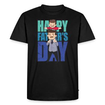 Père Fils Fête Des Pères Dire T-shirt - T-shirt Premium bio Homme - noir - Devant - Nico (187cm)