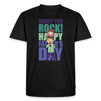 Father's Day Father's Day Daddy You Rock Shirt - Men's Premium Organic T-Shirt - black - Front - Nico (187cm)