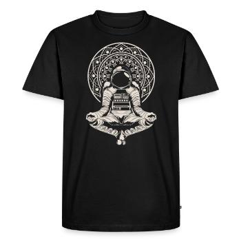 Cadeau astronaute espace yoga - T-shirt Premium bio Homme - noir - Devant - Nico (187cm)