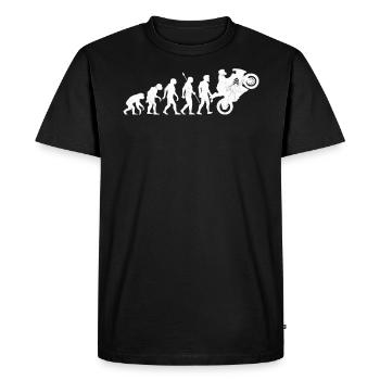 Biker Motorcyclist Motorcycle Evolution - Men's Premium Organic T-Shirt - black - Front - Nico (187cm)