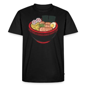 Ramen Kawaii Instant Noodle Soup Anime - Men's Premium Organic T-Shirt - black - Front - Nico (187cm)