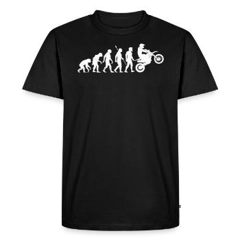 Biker Motorcyclist Motorcycle Evolution - Men's Premium Organic T-Shirt - black - Front - Nico (187cm)