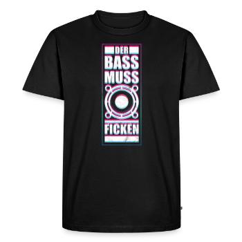 Techno ACID Psytrance La basse baise - T-shirt Premium bio Homme - noir - Devant - Nico (187cm)