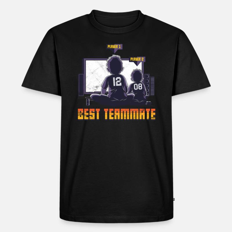 Großer Bruder Zocker Tshirt - Männer Premium Bio T-Shirt - Schwarz