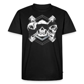 Crâne de motard - T-shirt Premium bio Homme - noir - Devant - Nico (187cm)