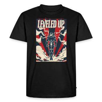 Gaming Gamblers Gamer Level Up - Men's Premium Organic T-Shirt - black - Front - Nico (187cm)