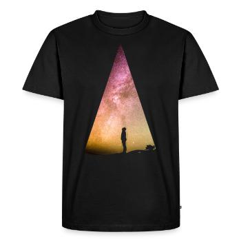 Galaxy - Men's Premium Organic T-Shirt - black - Front - Nico (187cm)