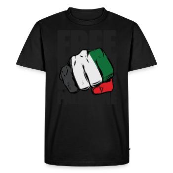 Manifestation Palestine Libre Israël - T-shirt Premium bio Homme - noir - Devant - Nico (187cm)