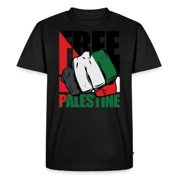Manifestation Palestine Libre Israël - T-shirt Premium bio Homme - noir - Devant - Nico (187cm)