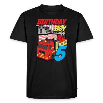 Le cinquième anniversaire des pompiers pour les pompiers K. - T-shirt Premium bio Homme - noir - Devant - Nico (187cm)