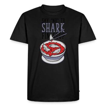 Dire non à la dinde de requin - T-shirt Premium bio Homme - noir - Devant - Nico (187cm)