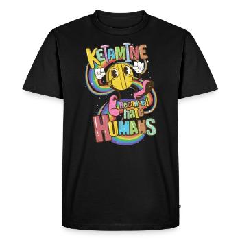 La kétamine parce que je déteste les humains - T-shirt Premium bio Homme - noir - Devant - Nico (187cm)