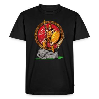 Guerrier spartiate victorieux - pose héroïque - T-shirt Premium bio Homme - noir - Devant - Nico (187cm)