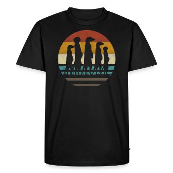 Meerkat retro vintage - Men's Premium Organic T-Shirt - black - Front - Nico (187cm)