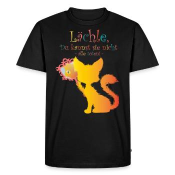 Verrueckte Katze 01 01 - Men's Premium Organic T-Shirt - black - Front - Nico (187cm)