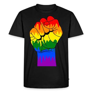 Poing gai - T-shirt Premium bio Homme - noir - Devant - Nico (187cm)