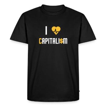 J'aime le capitalisme - T-shirt Premium bio Homme - noir - Devant - Nico (187cm)