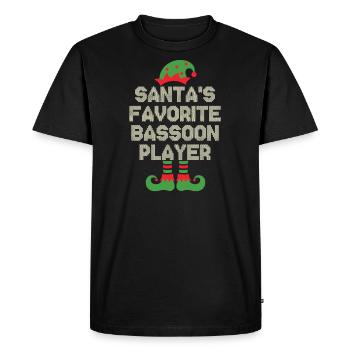 Joueur de basson préféré du père Noël drôle de Noël - T-shirt Premium bio Homme - noir - Devant - Nico (187cm)