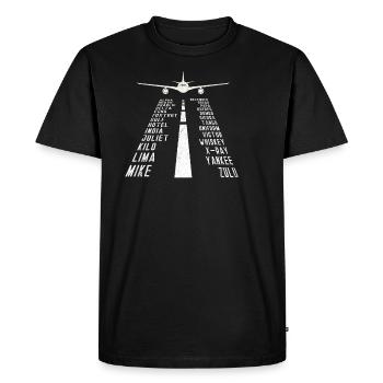 Pilot Airplane Alphabet - Phonetic Alphabet - Men's Premium Organic T-Shirt - black - Front - Nico (187cm)