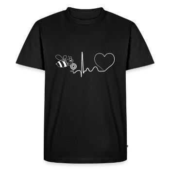 Bee heartbeat bee friend beekeeper with heart - Men's Premium Organic T-Shirt - black - Front - Nico (187cm)