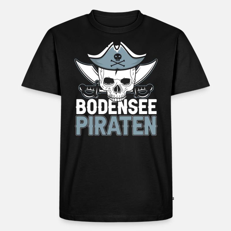 Bodensee Piraten Bodenseepirat Bodensee Geschenk - Männer Premium Bio T-Shirt - Schwarz