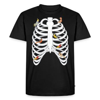 rib cage with free small birds - Men's Premium Organic T-Shirt - black - Front - Nico (187cm)