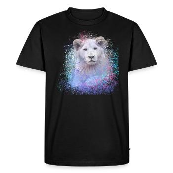 Lion,Lion's Head,Graffiti,Colorful,White Lion,Graffiti - Men's Premium Organic T-Shirt - black - Front - Nico (187cm)
