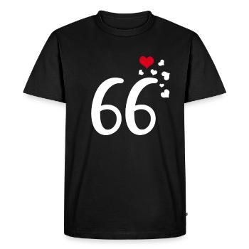 66th birthday anniversary hearts 66 - Men's Premium Organic T-Shirt - black - Front - Nico (187cm)