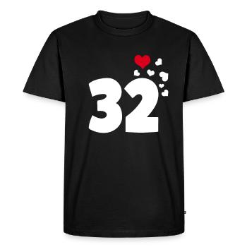 32 hearts 32nd birthday - Men's Premium Organic T-Shirt - black - Front - Nico (187cm)