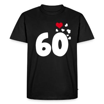 60 cœurs 60e anniversaire - T-shirt Premium bio Homme - noir - Devant - Nico (187cm)