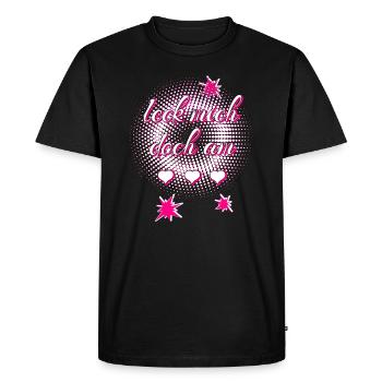 léchez-moi sur... rose - T-shirt Premium bio Homme - noir - Devant - Nico (187cm)