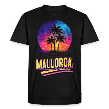 Majorca Spain Island Summer Palm Trees Beach Party - Men's Premium Organic T-Shirt - black - Front - Nico (187cm)
