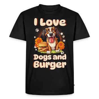 Dog Burger Hamburger Fast Food Dog Lover - Men's Premium Organic T-Shirt - black - Front - Nico (187cm)