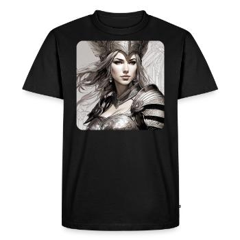 Fantasy Anime Girl Viking Germanic Trigues Middle Ages - Men's Premium Organic T-Shirt - black - Front - Nico (187cm)