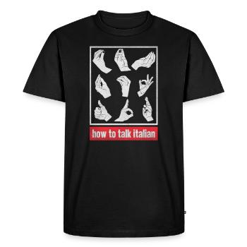 Wie man Italienisch Spricht - Comment parler italien - T-shirt Premium bio Homme - noir - Devant - Nico (187cm)