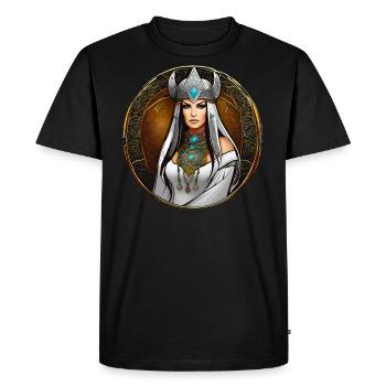 Proud Vikings in Germania Shieldmaiden - Men's Premium Organic T-Shirt - black - Front - Nico (187cm)