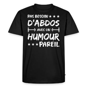 No need for abs with such a humorous body - Men's Premium Organic T-Shirt - black - Front - Nico (187cm)