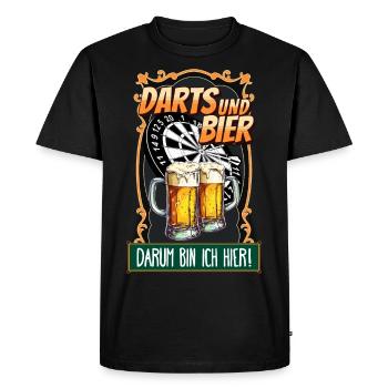 Fléchettes Bière Fléchettes Alcool Boire Pub - T-shirt Premium bio Homme - noir - Devant - Nico (187cm)