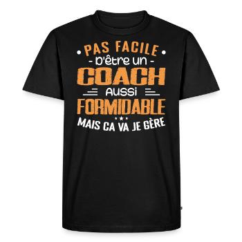 COACH Sports Coach Gift Coach Formidable - Men's Premium Organic T-Shirt - black - Front - Nico (187cm)