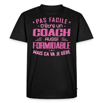 COACH Sports Coach Gift Coach Formidable - Men's Premium Organic T-Shirt - black - Front - Nico (187cm)