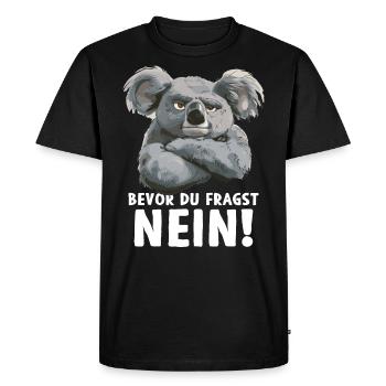 Koala mignon Koala ours avant que je demande non - T-shirt Premium bio Homme - noir - Devant - Nico (187cm)