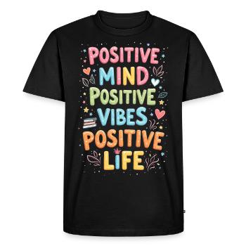 Positivité - T-shirt Premium bio Homme - noir - Devant - Nico (187cm)
