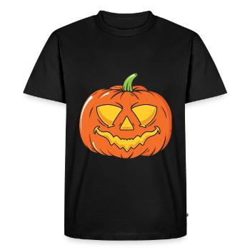 Citrouille d’Halloween - T-shirt Premium bio Homme - noir - Devant - Nico (187cm)