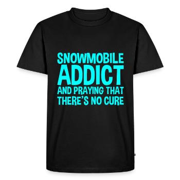 Accro à la motoneige et priant pour qu’il n’y ait pas de remède - T-shirt Premium bio Homme - noir - Devant - Nico (187cm)