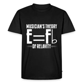 Théorie de la relativité du musicien 3 - T-shirt Premium bio Homme - noir - Devant - Nico (187cm)