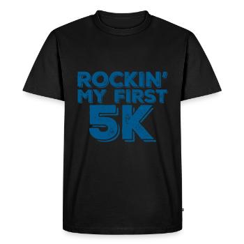 Rockin' My First 5k 3 - Men's Premium Organic T-Shirt - black - Front - Nico (187cm)