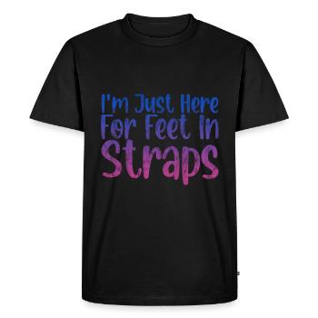 Je suis juste là pour les pieds dans les sangles 3 - T-shirt Premium bio Homme - noir - Devant - Nico (187cm)