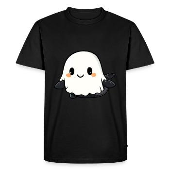 Whale Halloween Comic Ghost - Men's Premium Organic T-Shirt - black - Front - Nico (187cm)